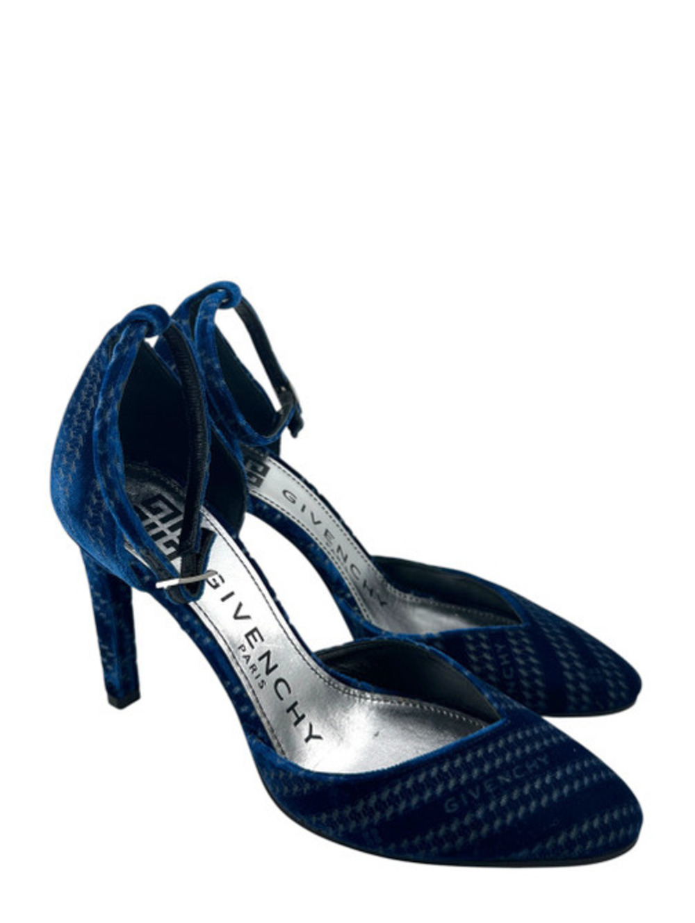 Givenchy Velvet Blue Logo Pumps